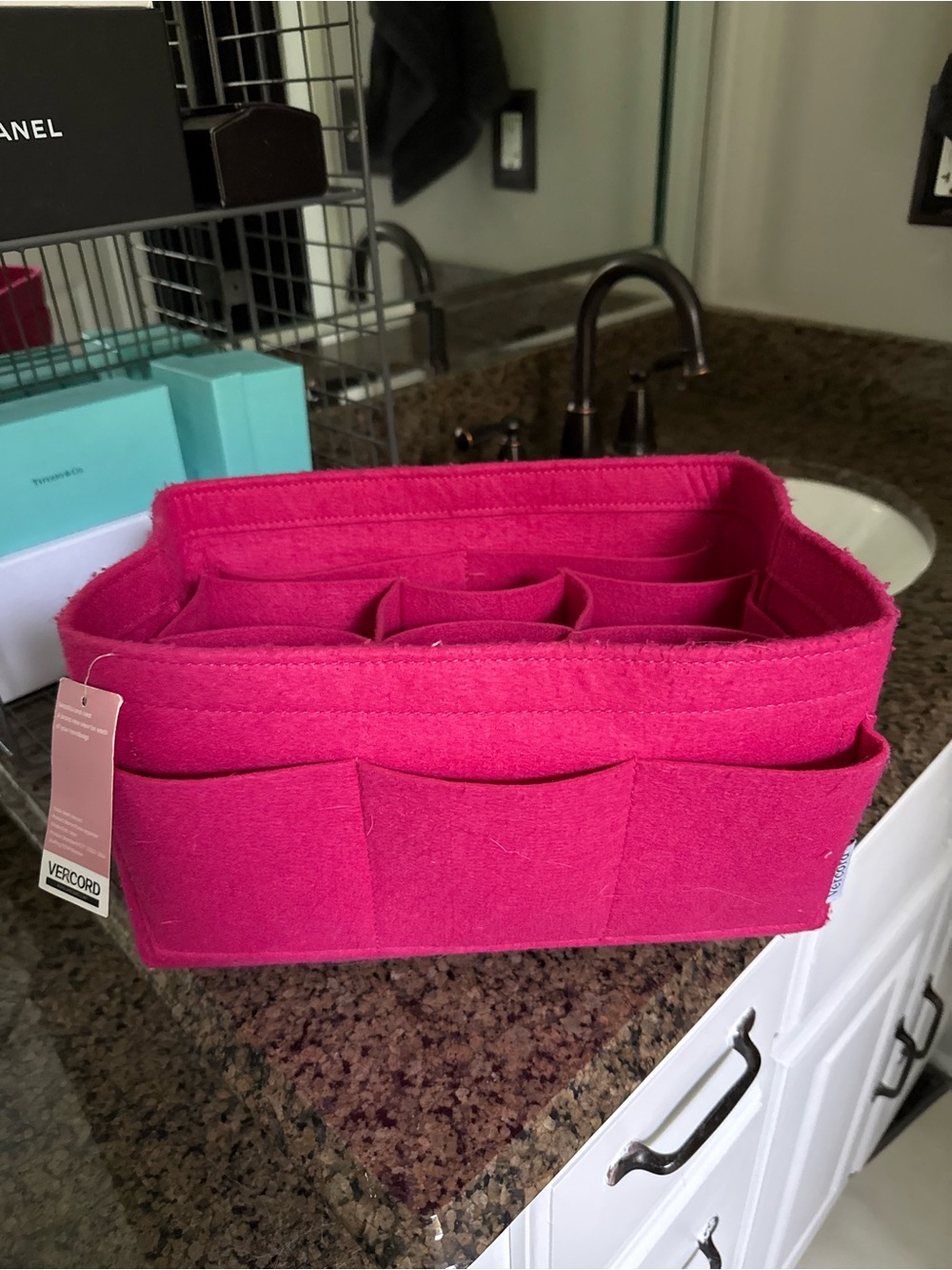 Hot Pink Felt Storage Organizer Insert